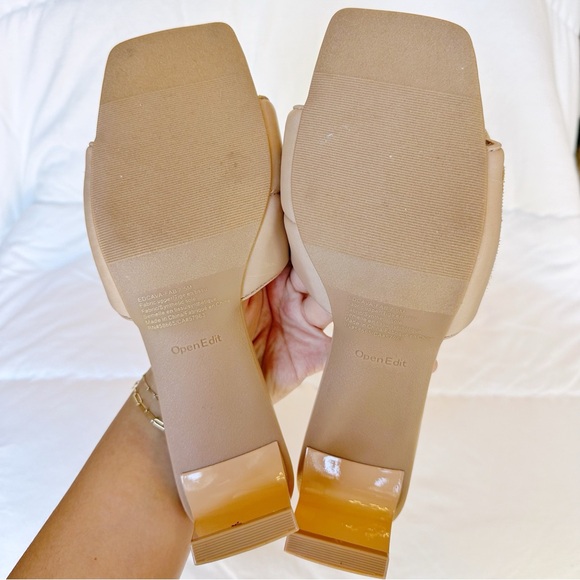 Open Edit Cava Slide Sandal Square Toe Heel | Size 7.5 Nude - Picture 6 of 8
